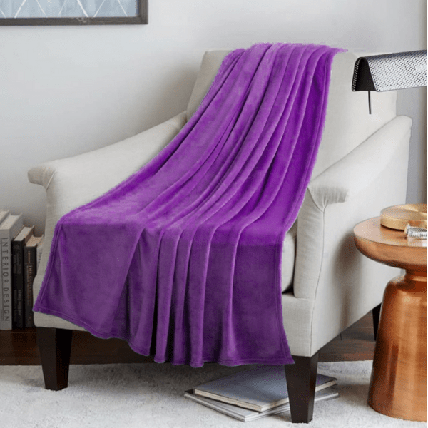 Pull Plaid Violet - Couverture Molletonnée Ultra Douce – MaHousseEtMoi
