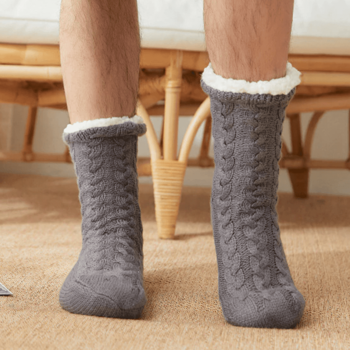 Chaussons chaussettes anti-dérapants Homme