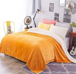Plaid Couverture Cachemire et Laine Orange Pastel